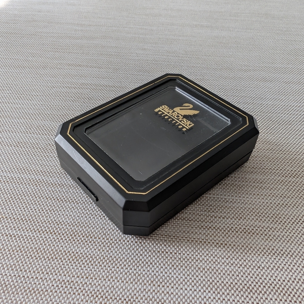 Vintage Empty Swarovski Box Black Plastic - Logo on Front - VTG  Jewelry Case